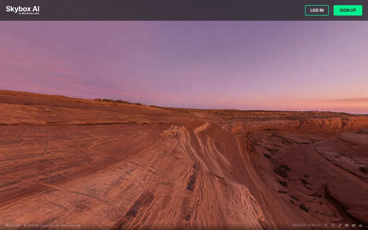 Skybox AI (Blockade Labs) homepage screenshot
