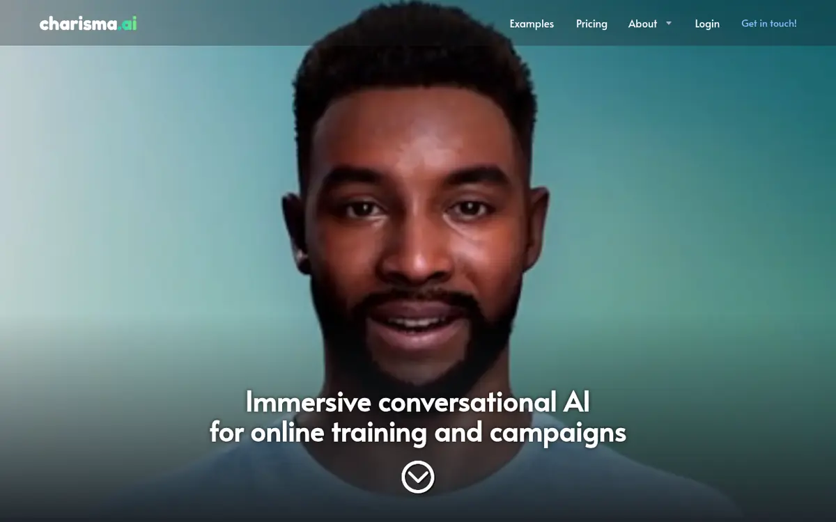 Charisma.ai homepage screenshot
