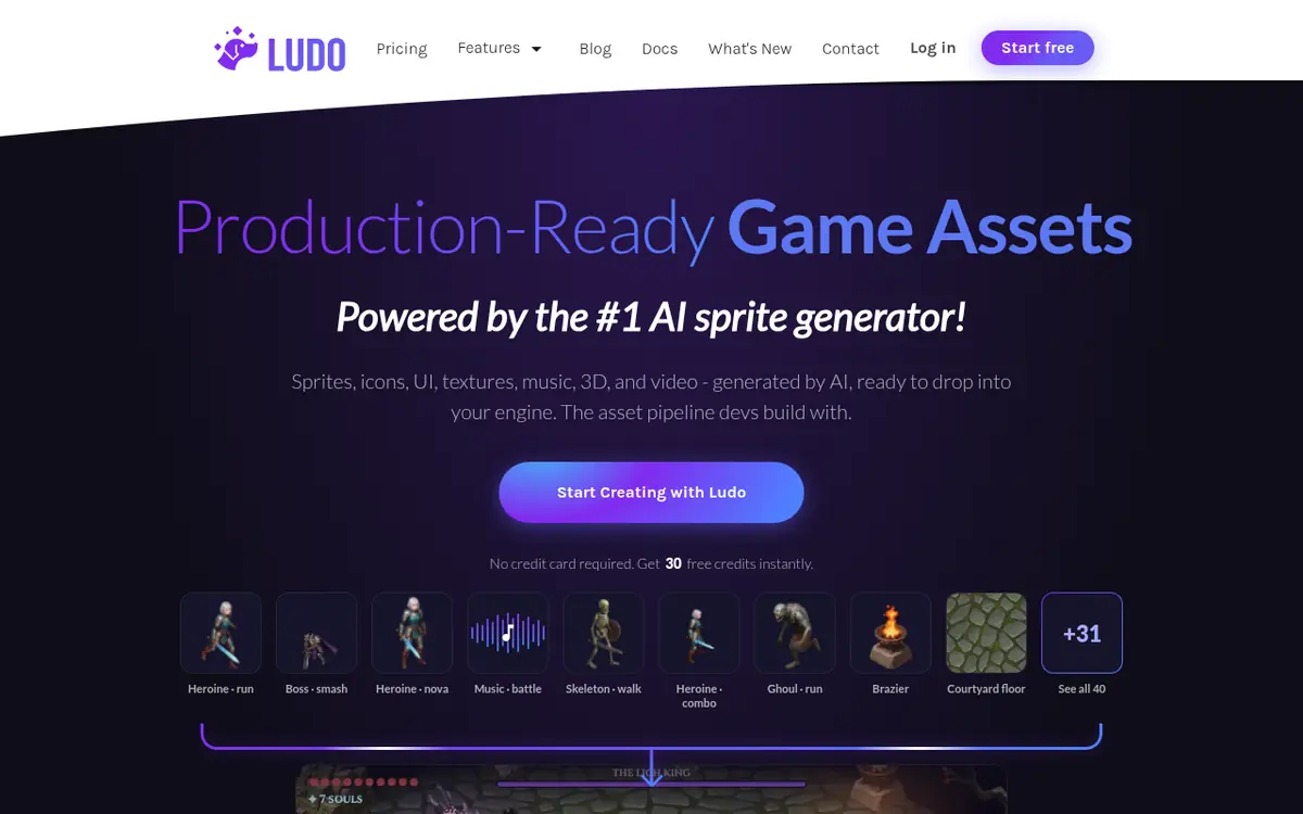 Ludo.ai homepage screenshot