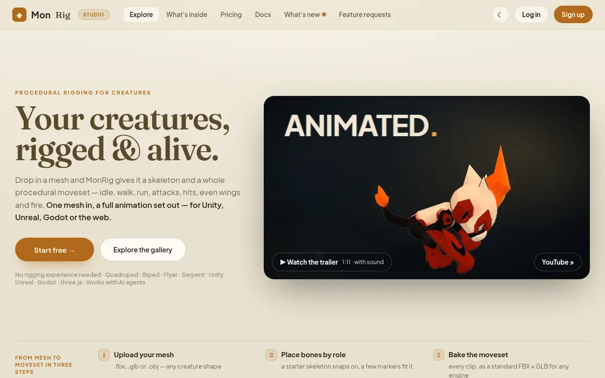 MonRig homepage screenshot
