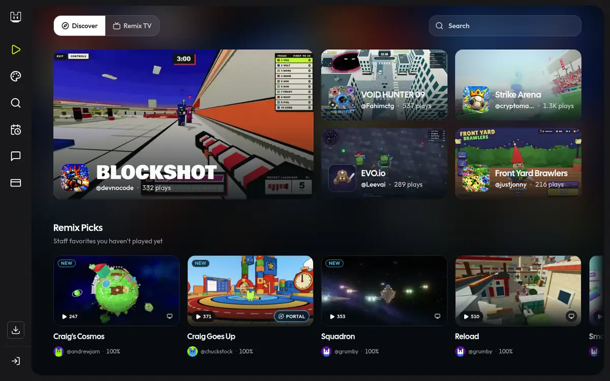 Remix homepage screenshot