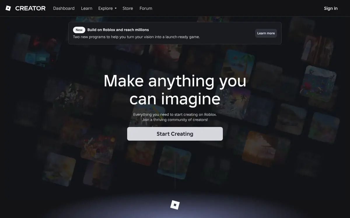 Roblox Assistant homepage screenshot