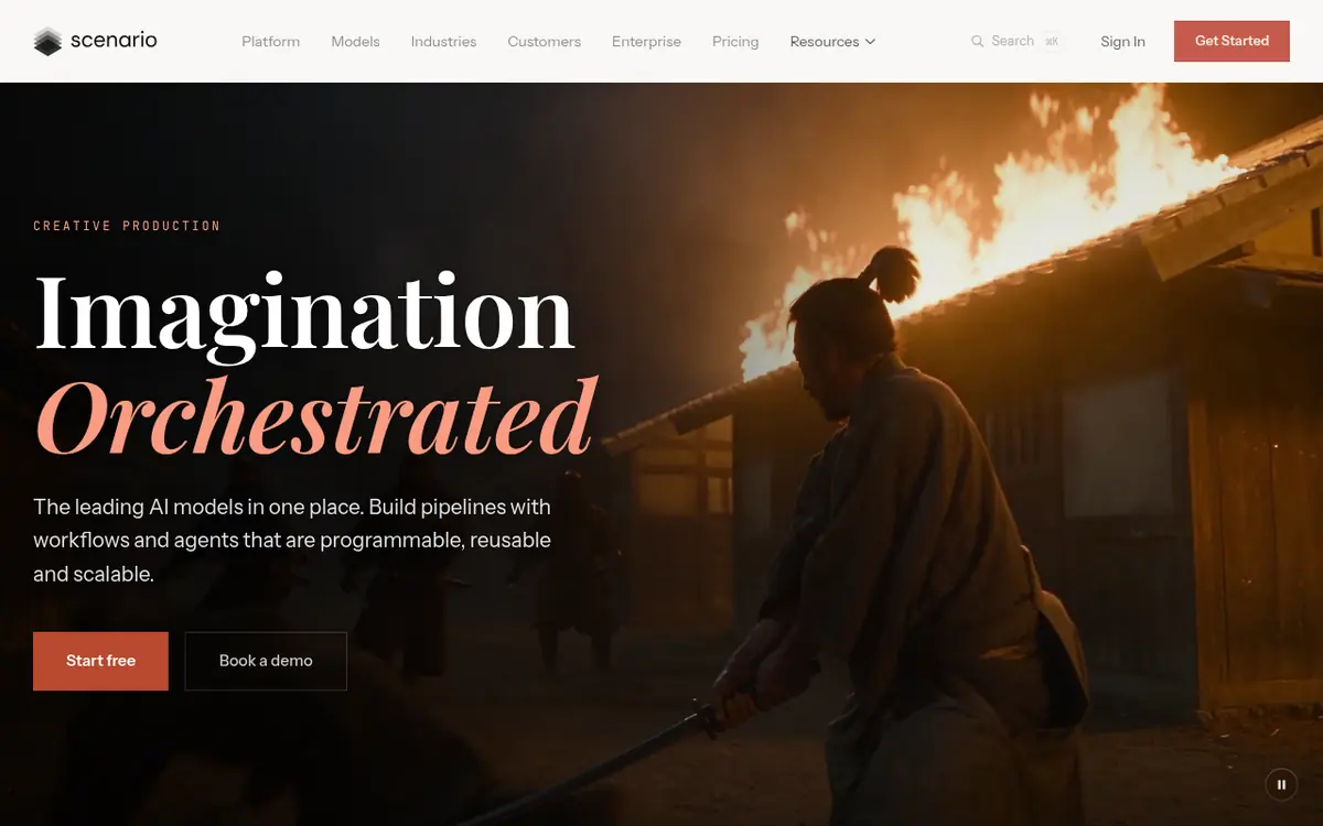 Scenario homepage screenshot